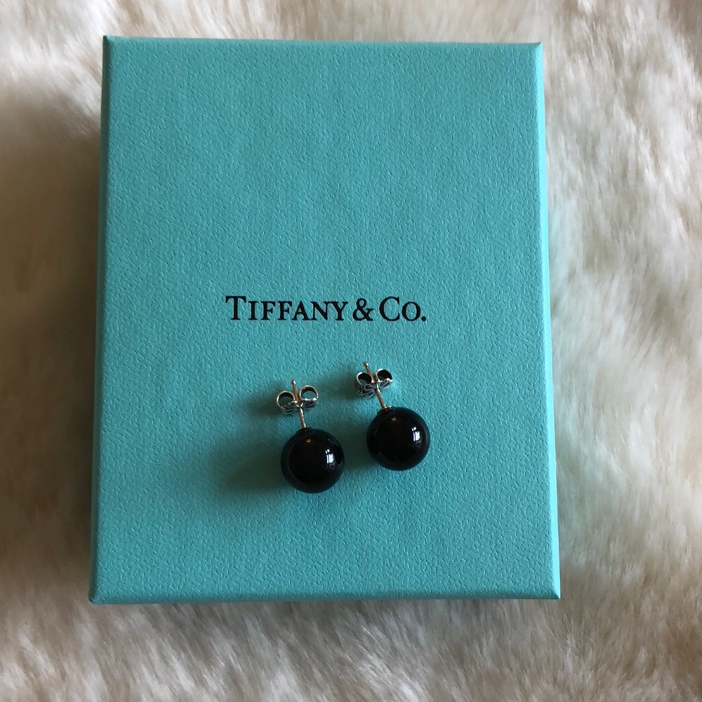 Tiffany & Co. Black Onyx 10 mm Stud Earrings